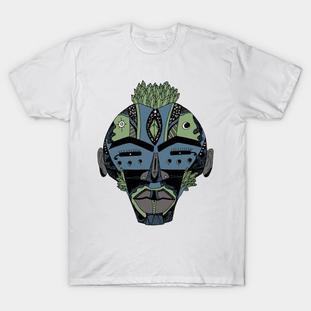 Mellow Cool African Mask 4 T-Shirt by kenallouis